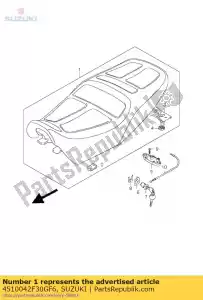 suzuki 4510042F30GF6 asiento conjunto - Lado inferior