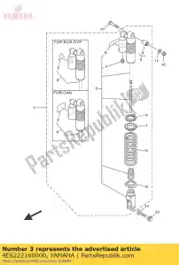 yamaha 4ES222160000 bush, rear shock absorber - Bottom side