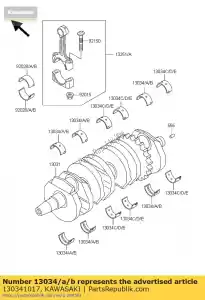 kawasaki 130341017 metal,crankshaft brg z500-b3 - Bottom side