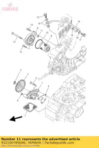 yamaha 932100789600 anel-o - Lado inferior