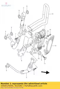 suzuki 1660014D00 enfriador, aceite - Lado inferior