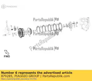 Piaggio Group 879285 clutch spring - Bottom side