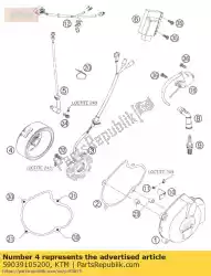 Here you can order the flywheel 4k3b racing 2004 from KTM, with part number 59039105200: