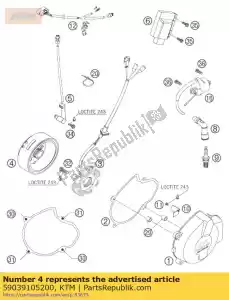 ktm 59039105200 flywheel 4k3b racing 2004 - Bottom side