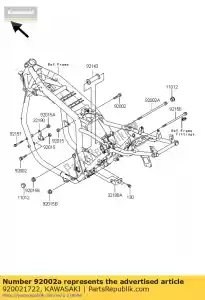 Kawasaki 920021722 bout, met flens, 10x265 - Onderkant