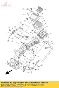 yamaha 2S5E48820000 hose, bend 2 - Bottom side