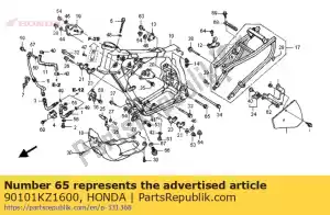 honda 90101KZ1600 parafuso, flange, 10x75 - Lado inferior