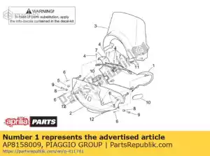 Piaggio Group AP8158009 handlebar cover. ap.black - Bottom side