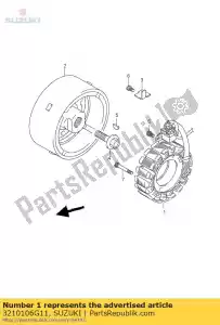 suzuki 3210106G11 stator assy - Bottom side