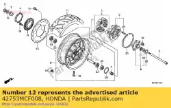 Aqui você pode pedir o válvula, aro (pirelli) em Honda , com o número da peça 42753MCF008: