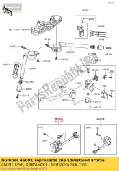 Tutaj możesz zamówić sterowanie zespo? Em obudowy, lewa zx636e od Kawasaki , z numerem części 460910258: