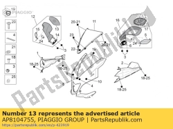 Aprilia AP8104755, Rechter achteruitkijkspiegel, OEM: Aprilia AP8104755