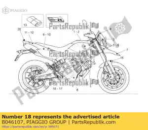 Piaggio Group B046107 lh duto de ar. decalque - Lado inferior