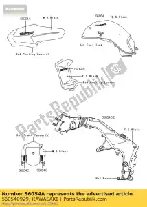 kawasaki 560540929 segno, cappuccio laterale, versys klz1000 - Il fondo