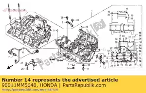 Honda 90011MM5640 boulon, bride, 6x93 - La partie au fond