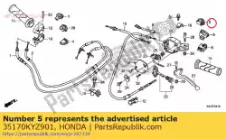 Ici, vous pouvez commander le interrupteur, variateur auprès de Honda , avec le numéro de pièce 35170KYZ901: