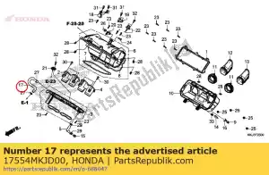 honda 17554MKJD00 tubo, respiradero motor - Lado inferior