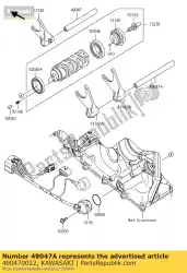 Here you can order the rod-shift,output zx1000d6f from Kawasaki, with part number 490470022: