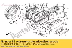Aqui você pode pedir o moldagem, l. Alforje lateral em Honda , com o número da peça 81481MCA000ZJ: