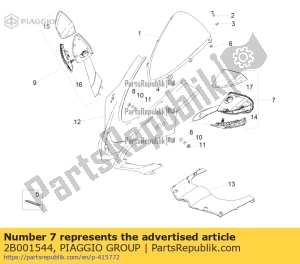 aprilia 2B001544 lh rearview mirror - Bottom side