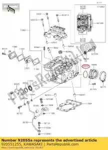 kawasaki 920551255 ring-o kl250-d2 - Lado inferior