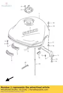 suzuki 4410026E302AX réservoir, carburant (2ax) - La partie au fond