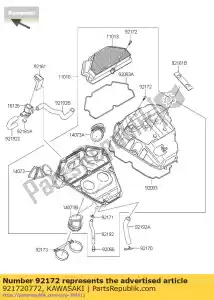 kawasaki 921720772 schroef, tappen, 5x25 er650ecf - Onderkant