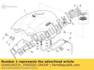 Piaggio Group GU05100231 tanque de combustível vermelho - Lado inferior