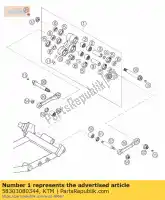 58303080344, KTM, culbuteur cpl. mil forgé. 04 ktm duke e egs exc ls rxc super sx 350 400 620 1994 1995 2004 2005, Nouveau