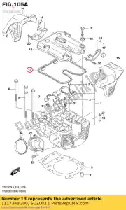 suzuki 1117348G00 pakking, cilinderkop - Onderkant