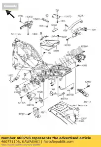 Kawasaki 460751106 grip, frame, rechts - Onderkant