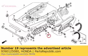 honda 9390125080 screw, tapping, 5x8 - Bottom side