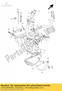 Suzuki 1431044H00 cuerpo, silenciador - Lado inferior