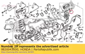 honda 9820043000 fusible, mini (30a) - Lado inferior