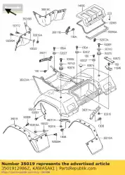 Qui puoi ordinare flap, rr, lh, nero klf400-b3 da Kawasaki , con numero parte 3501912986Z: