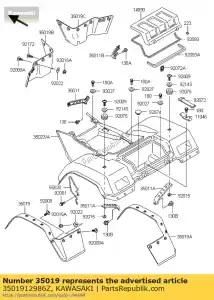 kawasaki 3501912986Z flap, rr, lh, nero klf400-b3 - Il fondo