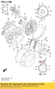 suzuki 0910306529 parafuso, tampa da embreagem (l30) - Lado inferior