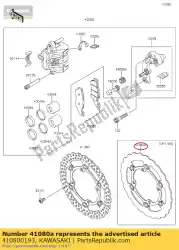 Here you can order the disc,fr from Kawasaki, with part number 410800193: