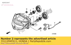hoes, rubber van Honda, met onderdeel nummer 33112MAT611, bestel je hier online: