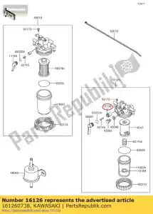 kawasaki 161260738 01 válvula - Lado inferior