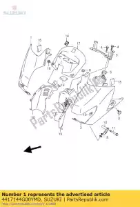 Suzuki 4417144G00YMD deksel, brandstoftank - Onderkant