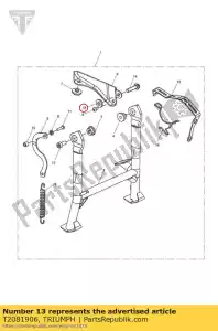 triumph T2081906 espaçador centrestand - Lado inferior