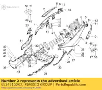 65343100R7, Piaggio Group, parte posterior del cuerpo lado izquierdo gilera piaggio fuoco mp mp3 500 2007 2010 2013, Nuevo