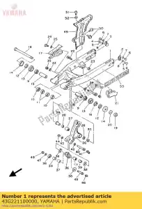 Yamaha 43G221100000 braço traseiro comp. - Lado inferior