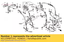 slang, r. Fr. Hoofdrem van Honda, met onderdeel nummer 45125MBTD51, bestel je hier online: