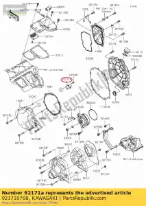 Kawasaki 921710768 abrazadera - Lado inferior