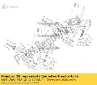 6691285, Piaggio Group, Pen en schokdempersteun vespa  primavera sprint vespa vespa primavera vespa sprint zapc53100 zapc53101 zapc53200, zapc5320001 zapc53201 zapc53300, zapc53302 zapc53301, zapc53303 zapc536b zapc536b,  zapm81200, zapm81201, zapma1200 zapm818g 50 125 150 2013 2014 2015 2016 2017 2018, Nieuw