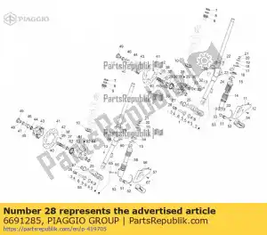 Piaggio Group 6691285 goupille et support d'amortisseur - La partie au fond
