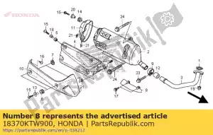 honda 18370KTW900 protetor, ex. tubo - Lado inferior