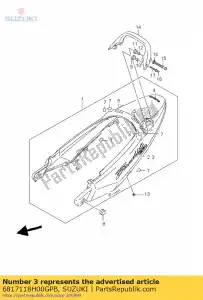 suzuki 6817118H00GPB emblema, assento tai - Lado inferior